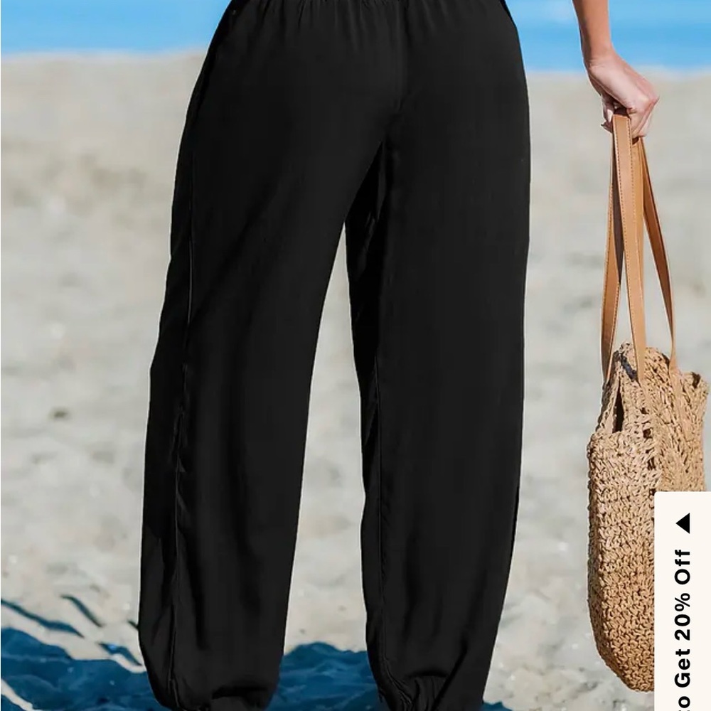 Cupshe Ocean Mist Black Pants